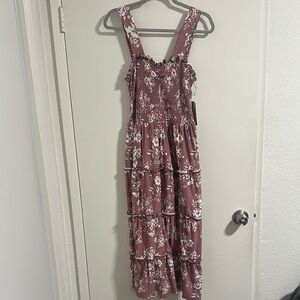 Justify Pink and White Midi Dress